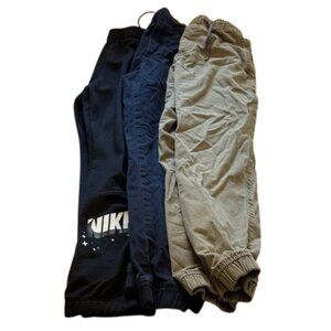 Nike Black Sweatpants White Logo and 2 Gap Chino joggers Navy and Olive Green M